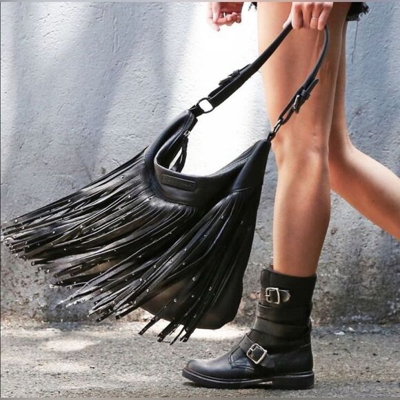 FRYE Veronica black leather combat Tanker Moto Boot 7 - Picture 1 of 17